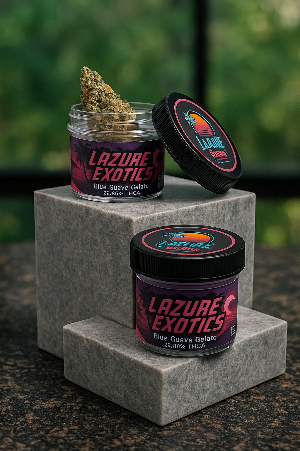 Lemon Pastry THCA Flower – Lazure Exotics – 3.5g Jar